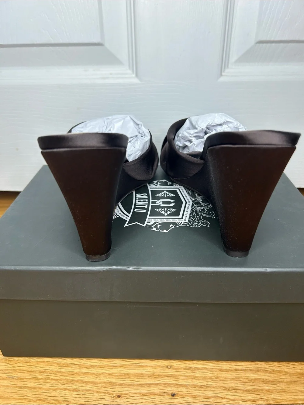 Anthropologie Silent D Katia Wedges Satin